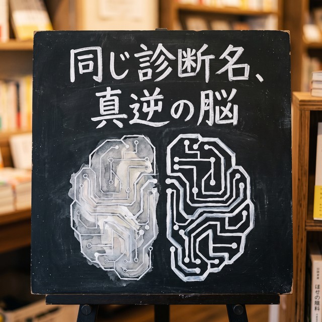 向かい合う二つの脳回路のイラスト
